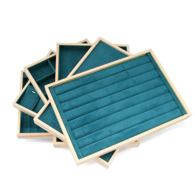 Új zöld bársony nyaklánc tartó gyűrűk doboz karkötő medál ékszer szervező fülbevaló tárolás ékszer kijelző tálca nagykereskedés