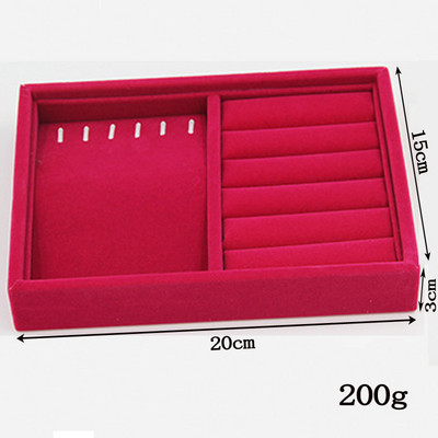 DIY Storage Ladica 20*15*3cm Baršunasta ambalaža za nakit Prikaz nakita Naušnice Ogrlice Privjesci Narukvice Pladanj Držač Futrola