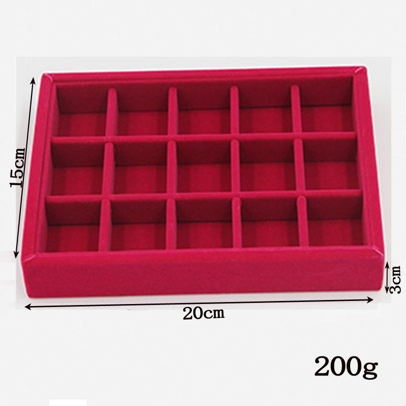 DIY Storage Ladica 20*15*3cm Baršunasta ambalaža za nakit Prikaz nakita Naušnice Ogrlice Privjesci Narukvice Pladanj Držač Futrola