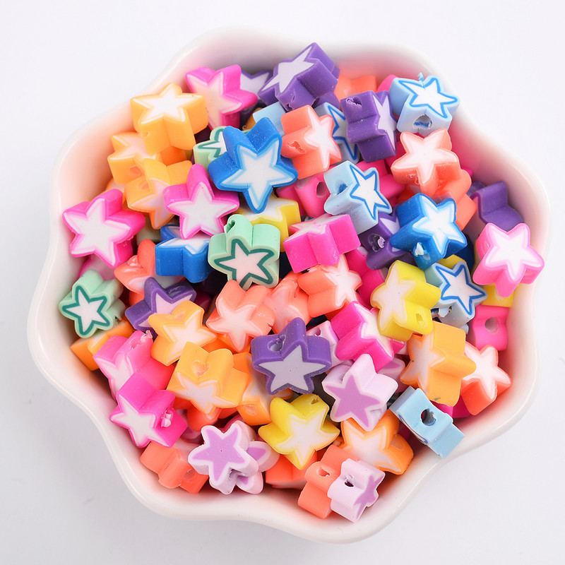 30 kom/lot 10 mm mješovite zvjezdaste perle od polimerske gline Višebojne labave razmaknice za izradu nakita DIY narukvica Ogrlica Dodaci