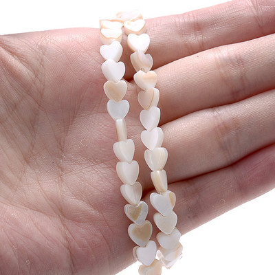 65-70 kom/lot 6 mm prirodne školjke u obliku srca perle u boji sedefa 6 mm razmaknice perle za izradu nakita Narukvica Ogrlica DIY