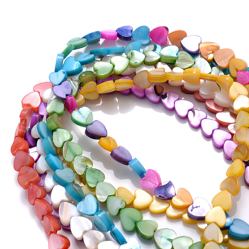 65-70 kom/lot 6 mm prirodne školjke u obliku srca perle u boji sedefa 6 mm razmaknice perle za izradu nakita Narukvica Ogrlica DIY