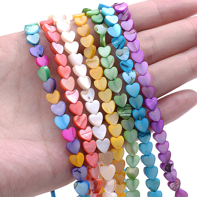 65-70 kom/lot 6 mm prirodne školjke u obliku srca perle u boji sedefa 6 mm razmaknice perle za izradu nakita Narukvica Ogrlica DIY