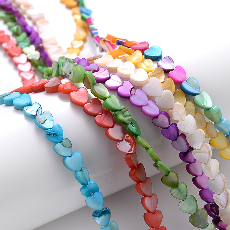 65-70 kom/lot 6 mm prirodne školjke u obliku srca perle u boji sedefa 6 mm razmaknice perle za izradu nakita Narukvica Ogrlica DIY