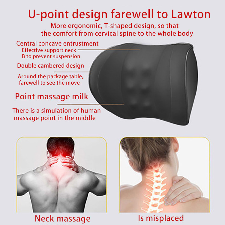 Jastuk za masažu vrata od memorijske pjene za automobil Naslon za glavu za auto sjedalo Podrška za glavu Lumbalna potpora za uredsku stolicu Jastuk za automobil