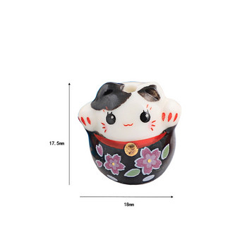 16 мм керамични мъниста Lucky Cat Loose Beads Рисувани Lucky Cat Керамични мъниста Animal Spacer Beads за изработка на бижута Ръчно изработено колие Направи си сам