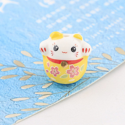 16 mm keraminiai „Lucky Cat“ palaidi karoliukai, dažyti „Lucky Cat“ keraminiai karoliukai, gyvuliniai tarpiniai karoliukai papuošalams, rankų darbo „pasidaryk pats“ karoliai