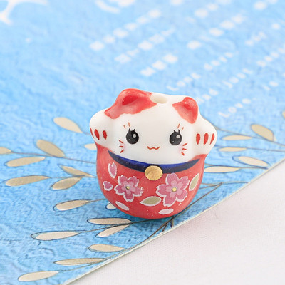 16 mm keraminiai „Lucky Cat“ palaidi karoliukai, dažyti „Lucky Cat“ keraminiai karoliukai, gyvuliniai tarpiniai karoliukai papuošalams, rankų darbo „pasidaryk pats“ karoliai