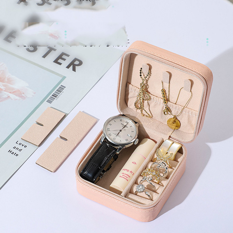 Cutie portabilă pentru bijuterii, 10*10*5 cm, cutie de bijuterii, cutie de bijuterii de călătorie, cutie pentru depozitare din piele Joyeros Organizador De Joyas