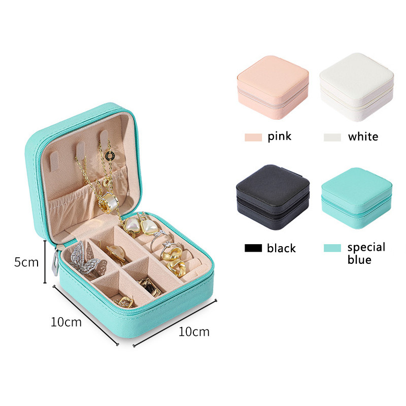 Cutie portabilă pentru bijuterii, 10*10*5 cm, cutie de bijuterii, cutie de bijuterii de călătorie, cutie pentru depozitare din piele Joyeros Organizador De Joyas