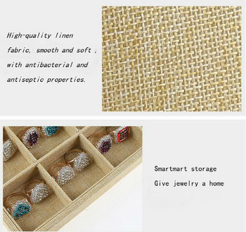 New Arrival Περιτυλιγμένο λινά κοσμήματα Επίδειξη κοσμημάτων Δίσκος δαχτυλιδιού κολιέ Βραχιόλια οργάνωσης Βιτρίνα μενταγιόν κουτί