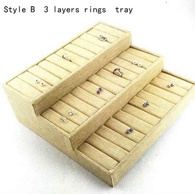 Novi dolazak Umotani platneni nakit Izlog za nakit Posuda za nakit Držač prstena Ogrlice Organizator Narukvice Izlog Kutija za privjeske