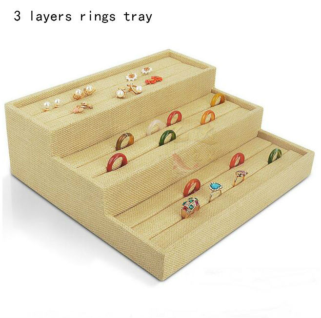 Novi dolazak Umotani platneni nakit Izlog za nakit Posuda za nakit Držač prstena Ogrlice Organizator Narukvice Izlog Kutija za privjeske