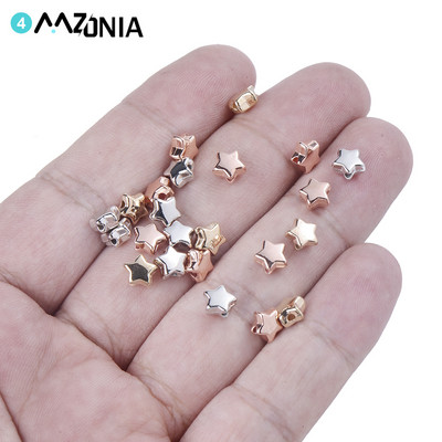 100/200/300pcs 6mm CCB Star Beads Gold and Silver Loose Spacer Acrylic Beads DIY Jewelry Making Findings Charm Beads Χονδρική