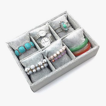 Hot Sale Μαξιλάρι 6 πλέγματα 12 πλέγματα Ice Velvet Jewelry Box Βραχιόλι Κολιέ Βραχιόλι Κουτί ρολογιού Κουτί για κοσμήματα Προβολή στηρίγματα