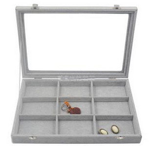 Νέα 35*24*4,5cm Γκρι θήκη για δαχτυλίδια Σκουλαρίκια Βραχιόλια Κολιέ ή άλλα στολίδια Organizer αποθήκευσης
