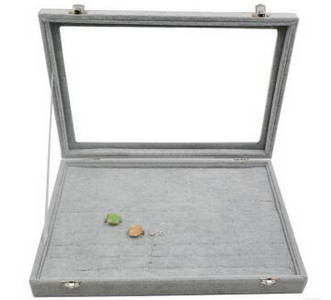 Νέα 35*24*4,5cm Γκρι θήκη για δαχτυλίδια Σκουλαρίκια Βραχιόλια Κολιέ ή άλλα στολίδια Organizer αποθήκευσης