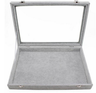 Νέα 35*24*4,5cm Γκρι θήκη για δαχτυλίδια Σκουλαρίκια Βραχιόλια Κολιέ ή άλλα στολίδια Organizer αποθήκευσης