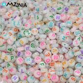 Mărgele acrilice cu litere mixte, rotunde, plat, alfabet, noctilucos, mărgele distanțatoare libere pentru realizarea de bijuterii DIY, brățară de colier lucrată manual