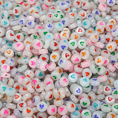 Mărgele acrilice cu litere mixte, rotunde, plat, alfabet, noctilucos, mărgele distanțatoare libere pentru realizarea de bijuterii DIY, brățară de colier lucrată manual