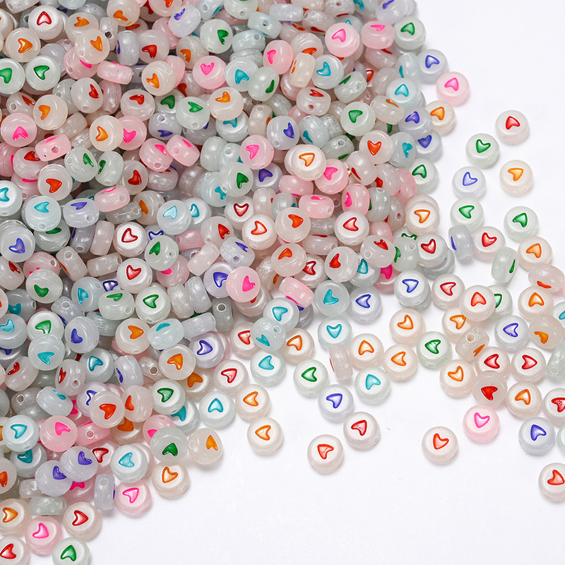 Mărgele acrilice cu litere mixte, rotunde, plat, alfabet, noctilucos, mărgele distanțatoare libere pentru realizarea de bijuterii DIY, brățară de colier lucrată manual