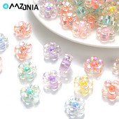 30/50/100/200gab 12mm caurspīdīgas AB akrila saulespuķu krelles brīvas starplikas krelles juvelierizstrādājumu izgatavošanai ar rokām darināti aksesuāri