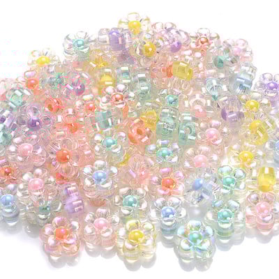 30/50/100/200gab 12mm caurspīdīgas AB akrila saulespuķu krelles brīvas starplikas krelles juvelierizstrādājumu izgatavošanai ar rokām darināti aksesuāri