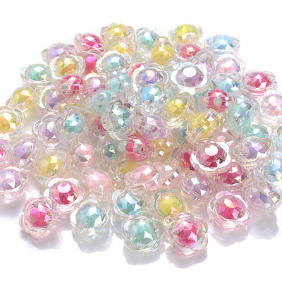 30/50/100/200gab 12mm caurspīdīgas AB akrila saulespuķu krelles brīvas starplikas krelles juvelierizstrādājumu izgatavošanai ar rokām darināti aksesuāri