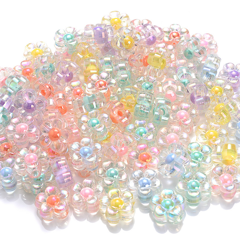 30/50/100/200gab 12mm caurspīdīgas AB akrila saulespuķu krelles brīvas starplikas krelles juvelierizstrādājumu izgatavošanai ar rokām darināti aksesuāri