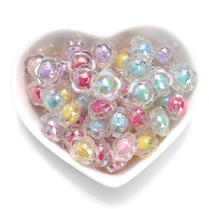 30/50/100/200gab 12mm caurspīdīgas AB akrila saulespuķu krelles brīvas starplikas krelles juvelierizstrādājumu izgatavošanai ar rokām darināti aksesuāri