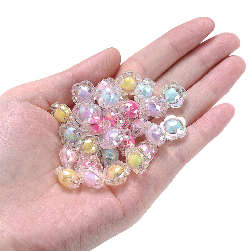 30/50/100/200gab 12mm caurspīdīgas AB akrila saulespuķu krelles brīvas starplikas krelles juvelierizstrādājumu izgatavošanai ar rokām darināti aksesuāri