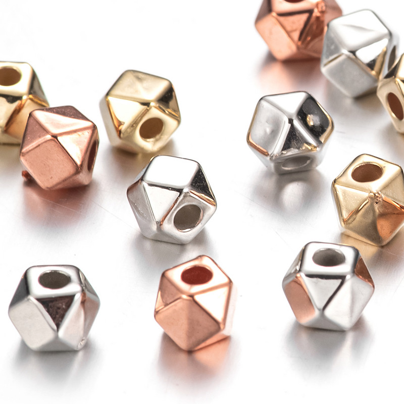 100/200/300gab 5 mm akrila rombs starplikas krelles zelta sudraba krāsā CCB DIY vaļīgas krelles rotaslietu izgatavošanai piederumi aksesuāri