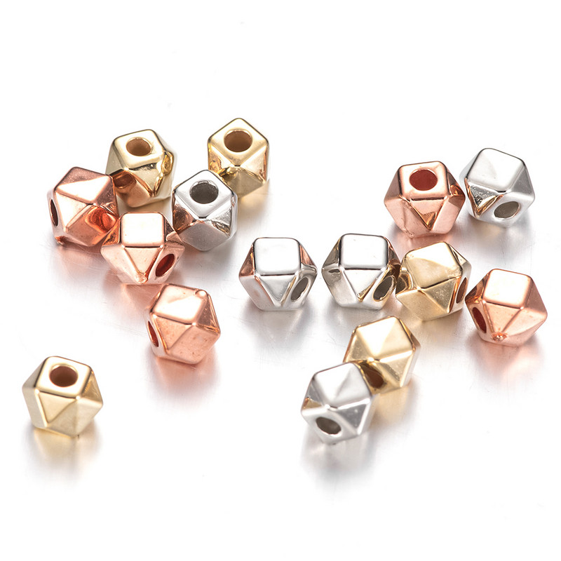 100/200/300gab 5 mm akrila rombs starplikas krelles zelta sudraba krāsā CCB DIY vaļīgas krelles rotaslietu izgatavošanai piederumi aksesuāri