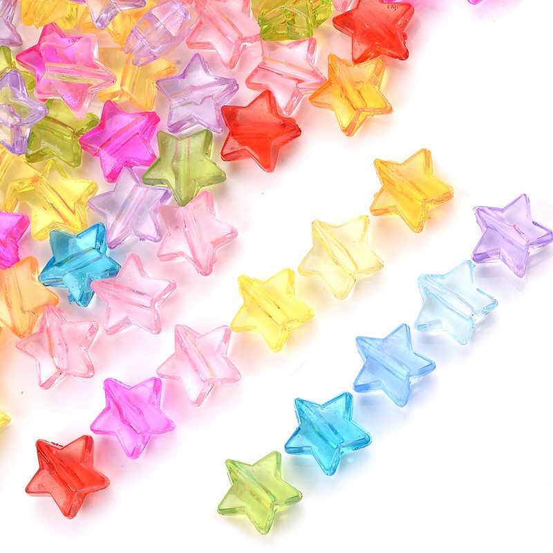 50 bucăți 12 mm margele acrilice transparente amestecate margele distanțare colorate libere pentru fabricarea de bijuterii accesorii manuală DIY