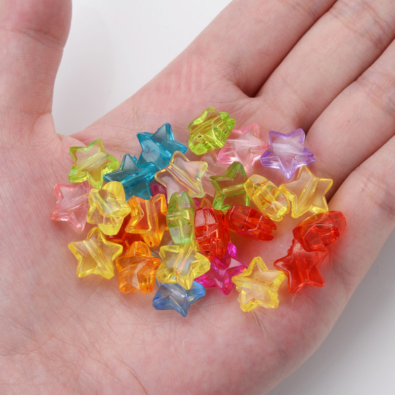 50 bucăți 12 mm margele acrilice transparente amestecate margele distanțare colorate libere pentru fabricarea de bijuterii accesorii manuală DIY