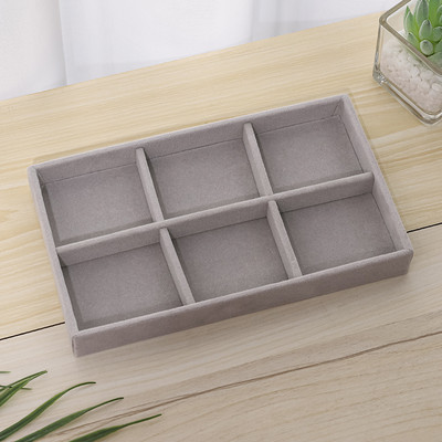 Ékszerdoboz szürke puha bársony ékszer fülbevaló nyaklánc medál karkötő tárolótálca kijelzőszervező