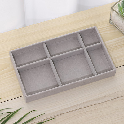 Ékszerdoboz szürke puha bársony ékszer fülbevaló nyaklánc medál karkötő tárolótálca kijelzőszervező