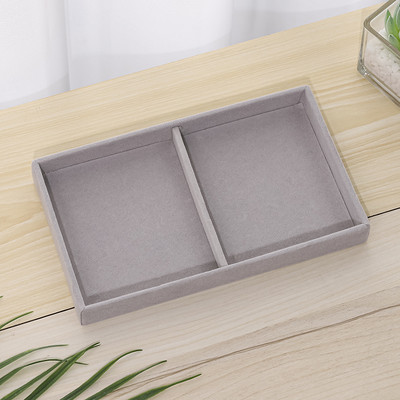 Ékszerdoboz szürke puha bársony ékszer fülbevaló nyaklánc medál karkötő tárolótálca kijelzőszervező