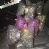 Crystal Diamond autós fejtámla Automatikus ülés nyakpárnahuzat Univerzális strasszos autópárna autó belső kiegészítők, nők számára