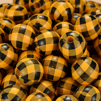 20/50 τμχ 16mm Πολύχρωμο μοτίβο πλέγματος Στρογγυλές ξύλινες χάντρες χύμα Spacer Ξύλινες χάντρες για κοσμήματα που κατασκευάζουν DIY αξεσουάρ βραχιολιών