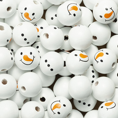 10 kom/lot 15 mm Božićne prirodne drvene perle Snježne pahuljice Razmaknica s uzorkom Rasute perle za izradu nakita DIY ručno rađeni dodaci