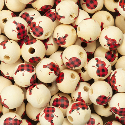 10 kom/lot 15 mm Božićne prirodne drvene perle Snježne pahuljice Razmaknica s uzorkom Rasute perle za izradu nakita DIY ručno rađeni dodaci