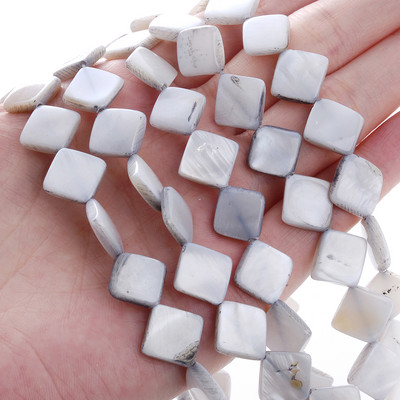 10mm Φυσικό κέλυφος Spacer Beads Επίπεδες τετράγωνες πολύχρωμες χαλαρές χάντρες για κοσμήματα Αξεσουάρ κολιέ βραχιολιών DIY