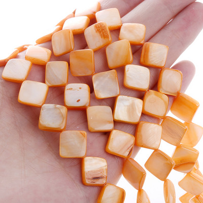 10mm Φυσικό κέλυφος Spacer Beads Επίπεδες τετράγωνες πολύχρωμες χαλαρές χάντρες για κοσμήματα Αξεσουάρ κολιέ βραχιολιών DIY