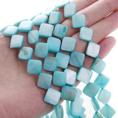 10mm Φυσικό κέλυφος Spacer Beads Επίπεδες τετράγωνες πολύχρωμες χαλαρές χάντρες για κοσμήματα Αξεσουάρ κολιέ βραχιολιών DIY