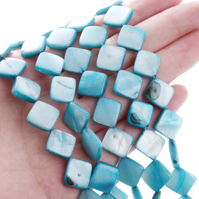 10mm Φυσικό κέλυφος Spacer Beads Επίπεδες τετράγωνες πολύχρωμες χαλαρές χάντρες για κοσμήματα Αξεσουάρ κολιέ βραχιολιών DIY