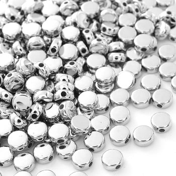 200-600 бр./лот 6 mm CCB Charm Spacer Beads Златен цвят Плоски кръгли свободни мъниста за Направи си сам изработка на бижута Намиране на консумативи Аксесоари