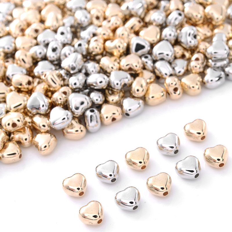 200-600 komada 6 mm CCB šarm razmaknice perle u obliku srca labave perle ručno izrađene za DIY izradu nakita Pronalaženje pribora Dodaci