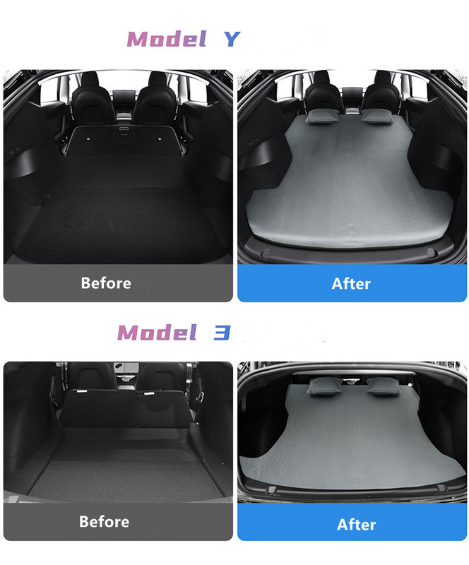 Tesla Model Y Dodaci za unutrašnjost automobila Automobil s površinom za napuhavanje od brušene kože Putni sklopivi krevet specifičan za model Y