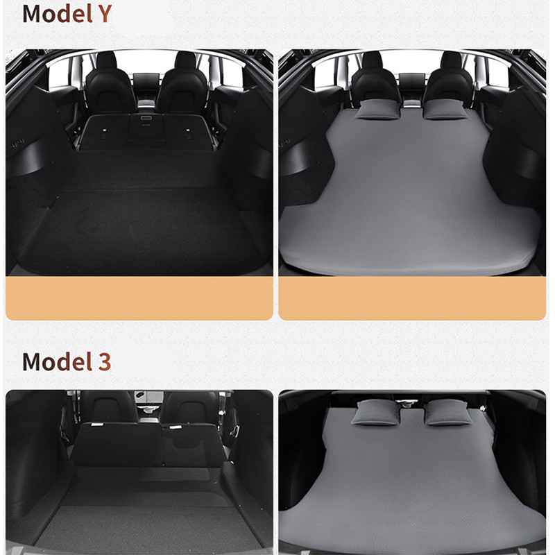 Tesla Model 3 Model Y 2017-2022 felfújható légmatrachoz kültéri kemping felfújható speciális velúr szövet autós utazóágyhoz